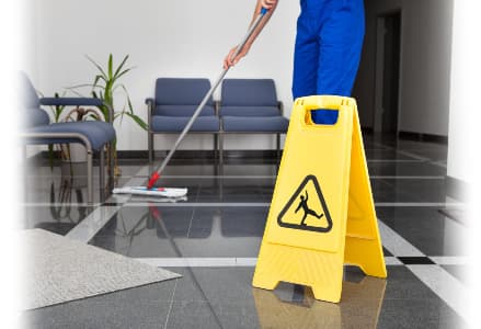 commercial cleaning the floor